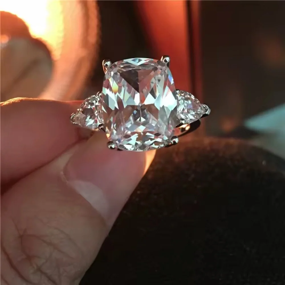 8Ct Cushion Long Cut Swarovski Solitaire Men's Pinky Ring